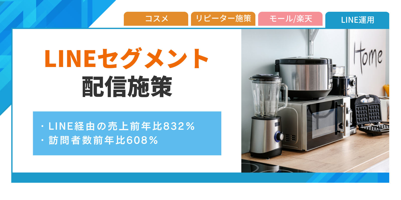 【成功事例】LINEセグメント配信で最適アプローチ！経由売上前年比832%増を実現
